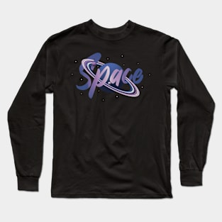 'Space' - Pink purple Saturn cosmic 3d art Long Sleeve T-Shirt